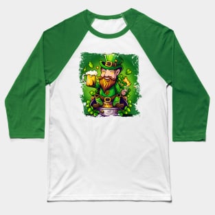 Funny Beer With Leprechaun St Patrick's Day Baseball T-Shirt